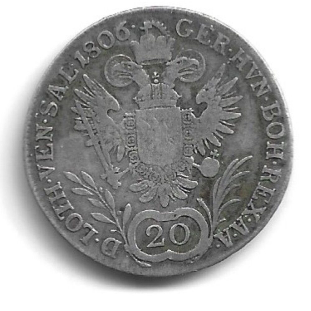 1806 Austria 20 Kreuzer Coin (b760-24)